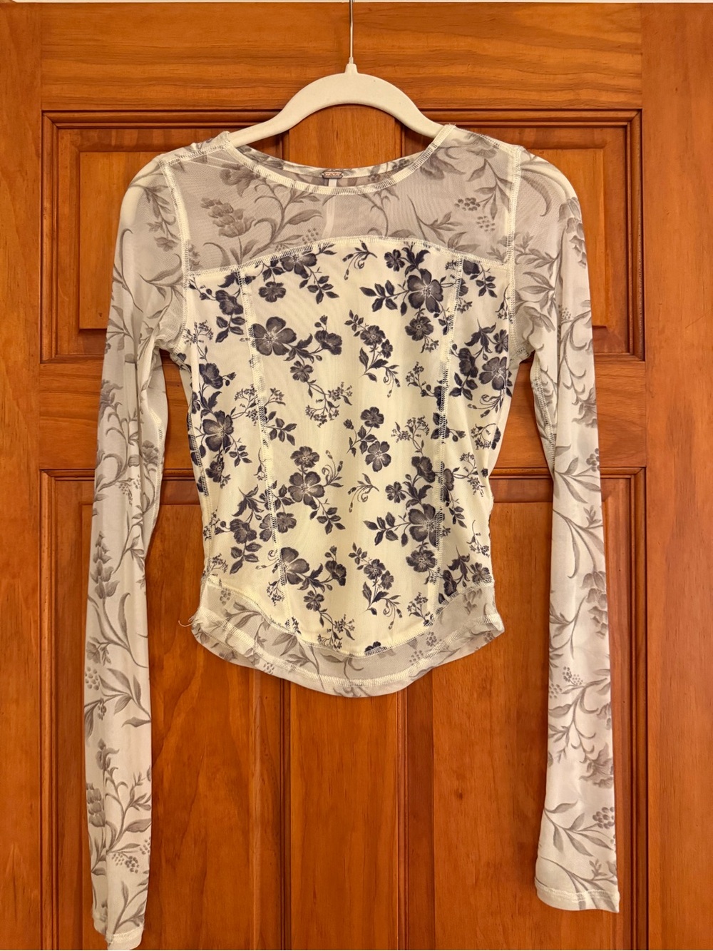 Free people Floral Mesh Long-Sleeve